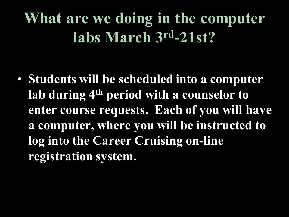What are we doing in the computer labs March 3 rd -21st.