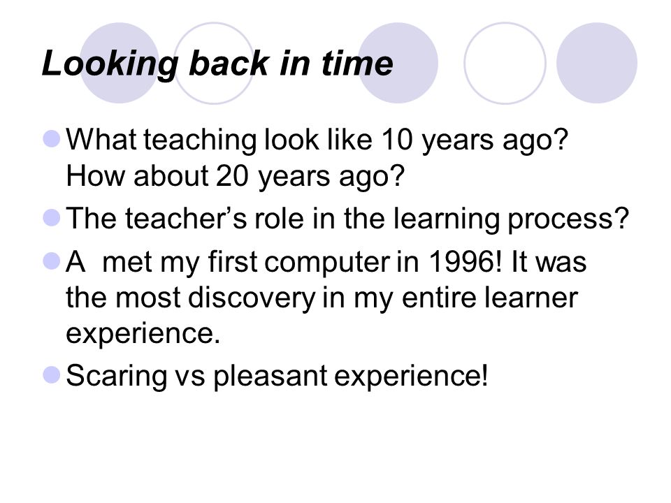 Looking back in time What teaching look like 10 years ago.