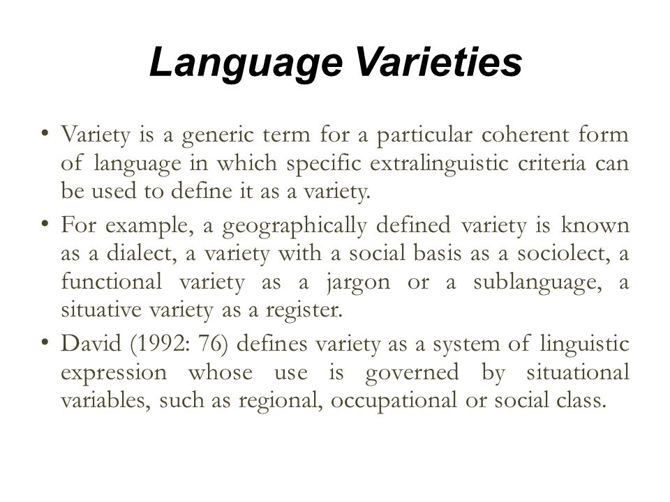 language varieties