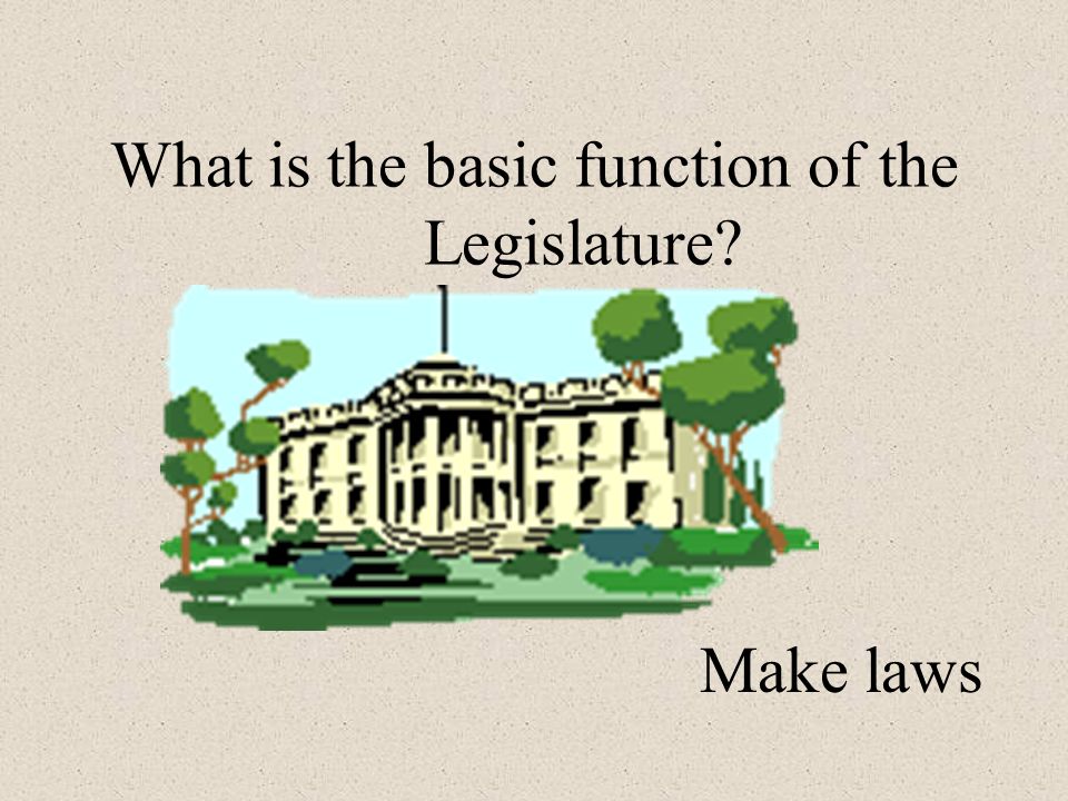 What is the basic function of the Legislature Make laws