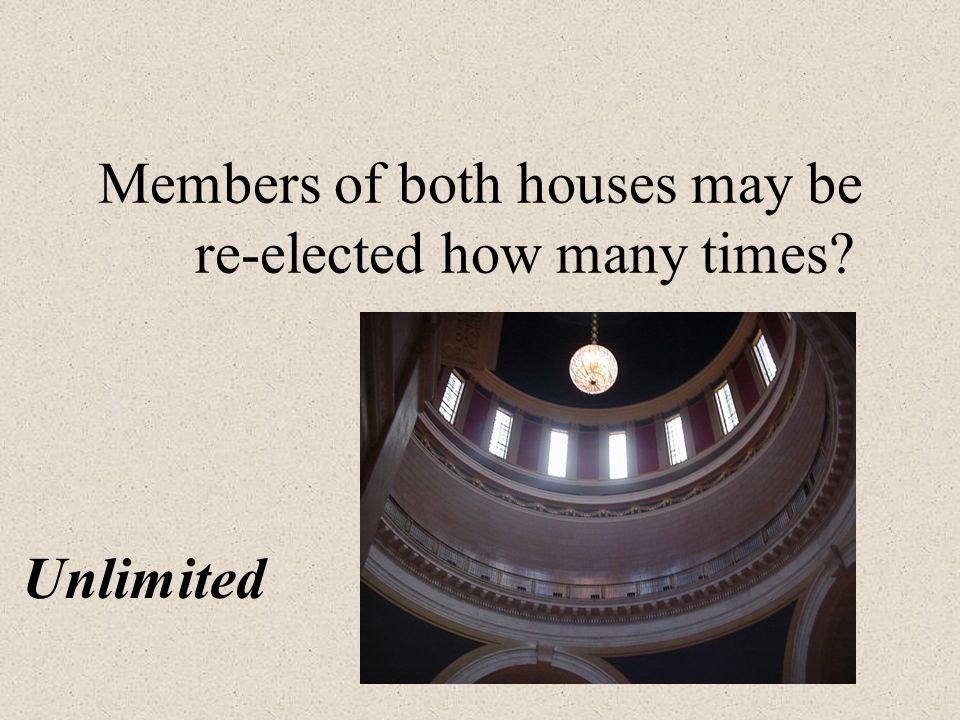Members of both houses may be re-elected how many times Unlimited