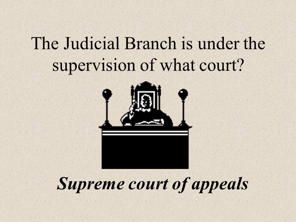 The Judicial Branch is under the supervision of what court Supreme court of appeals