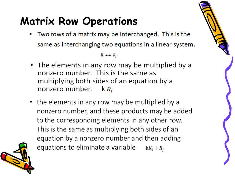 Matrix Row Operations