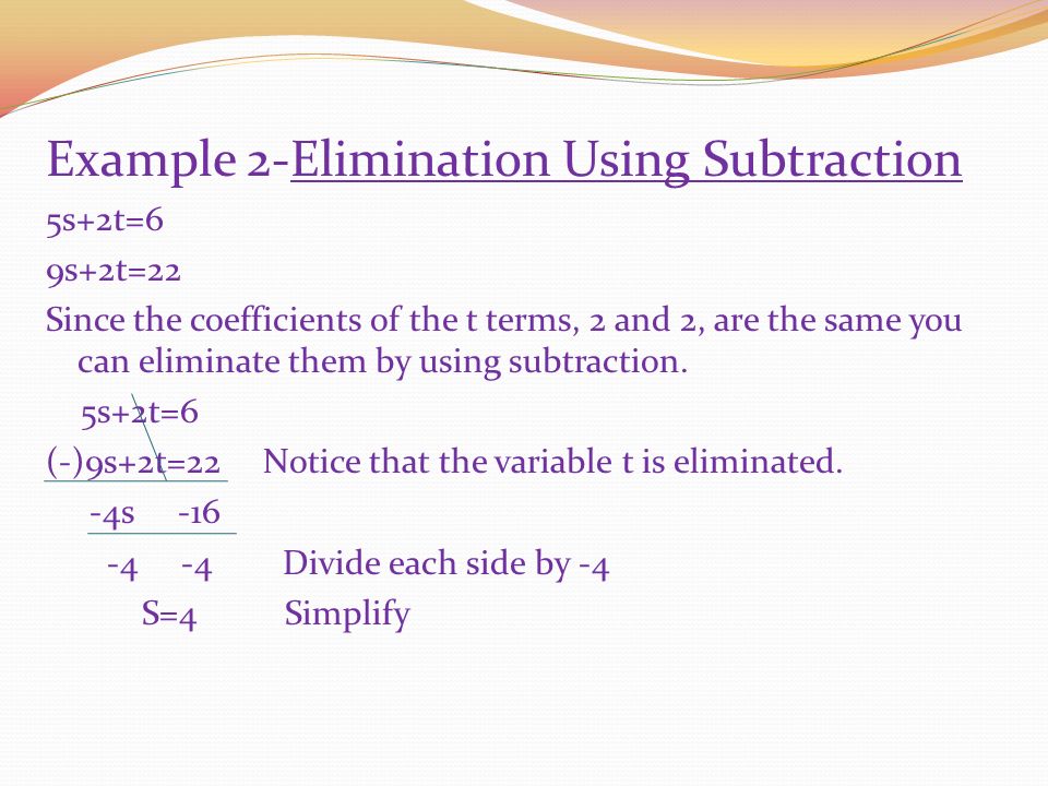 Example 1-Continued Now substitute 3 for x in either equation to find the value of y.