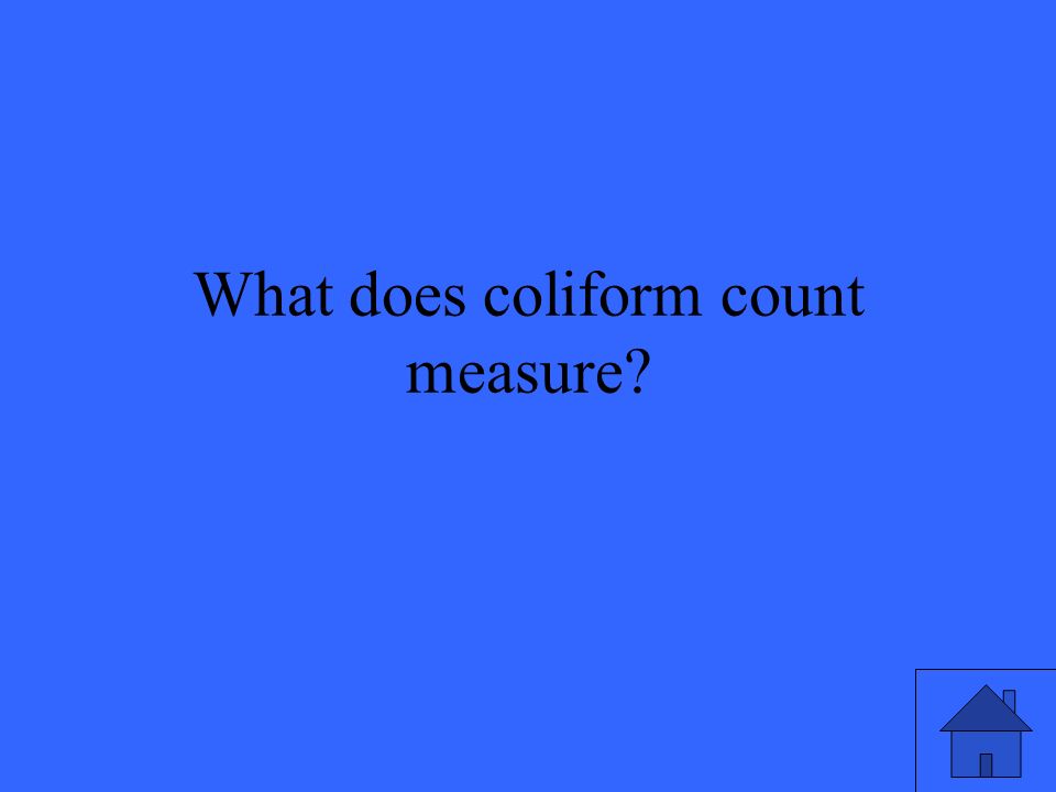 What does coliform count measure