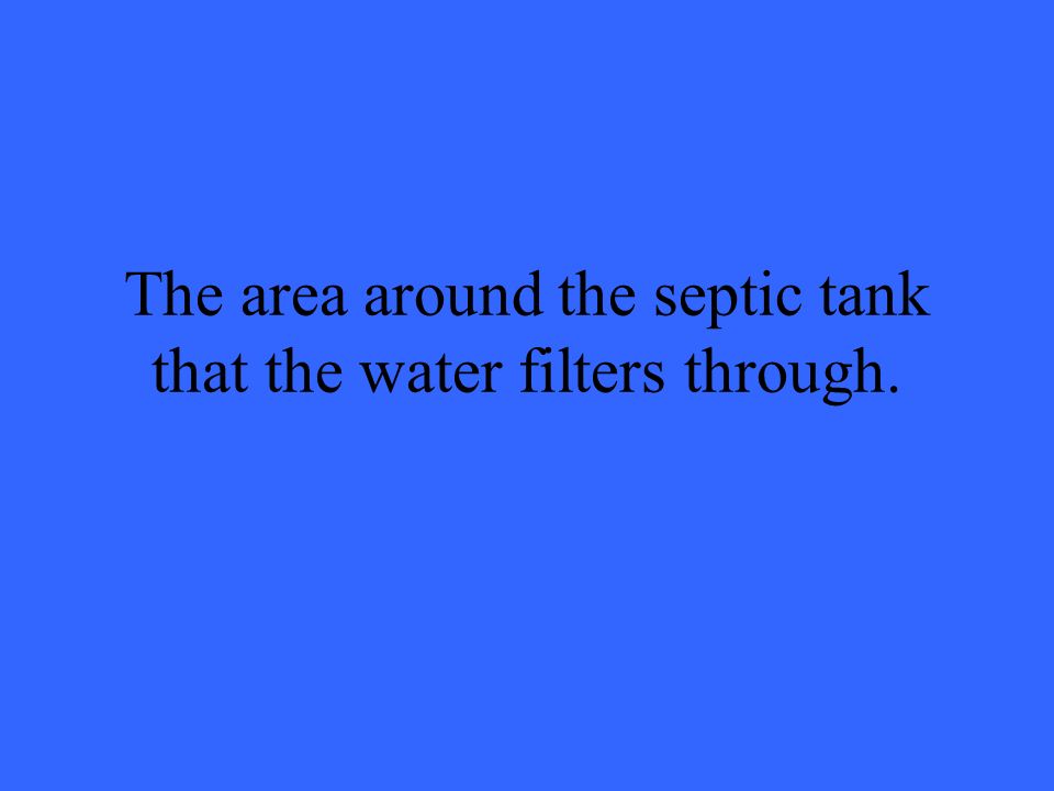 The area around the septic tank that the water filters through.