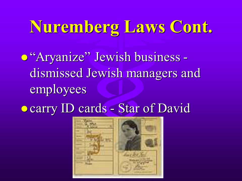 Nuremberg Laws Cont.