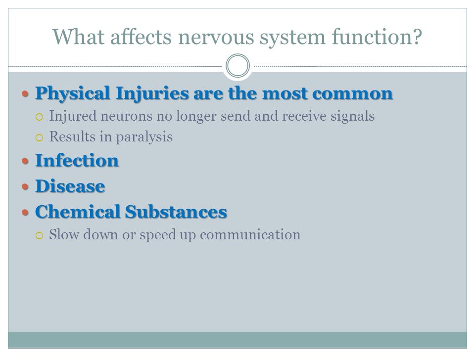 What affects nervous system function.
