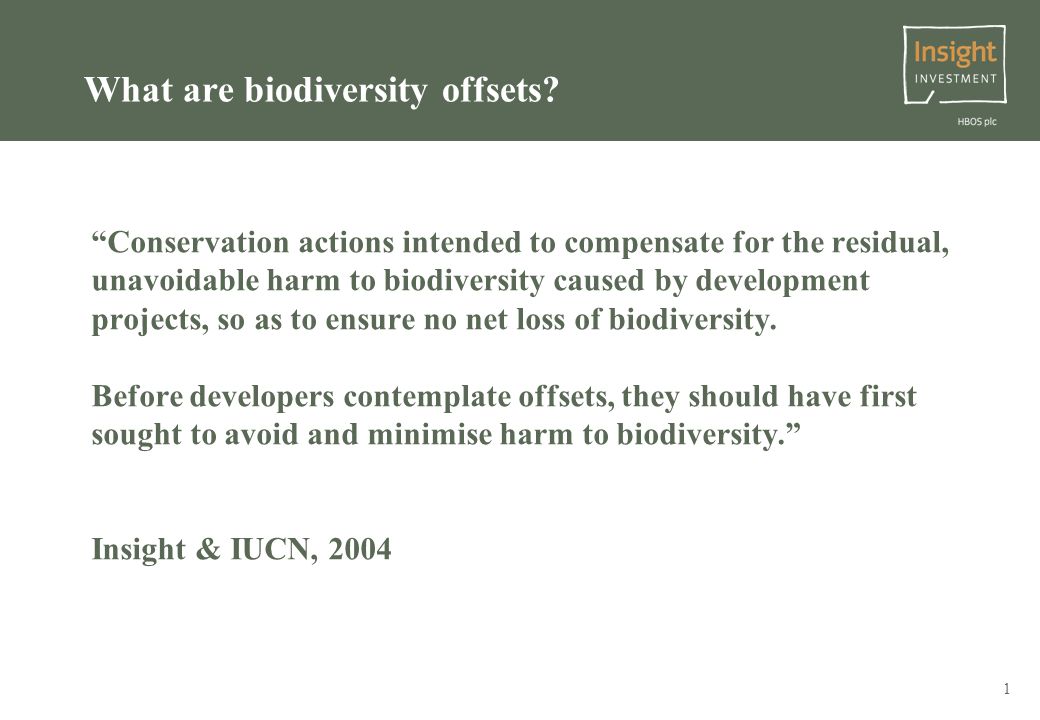 1 What are biodiversity offsets.