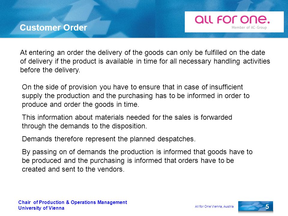1 Logistik Mit Sap Chair Or Production Operations