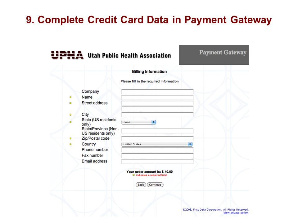 9. Complete Credit Card Data in Payment Gateway