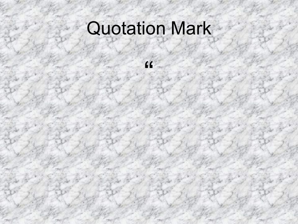 Quotation Mark