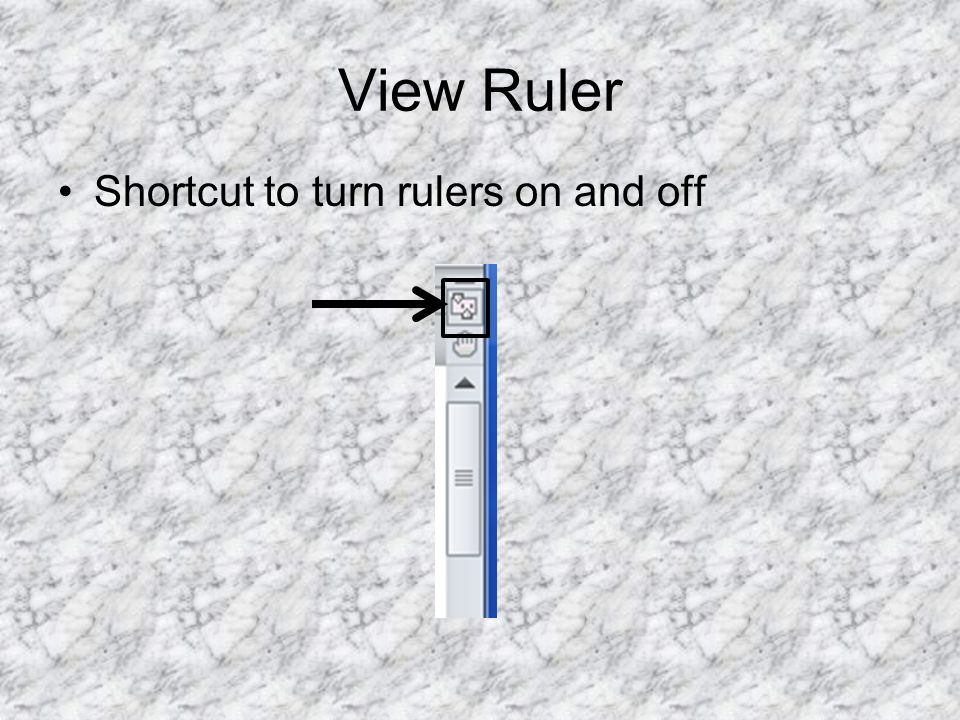 View Ruler Shortcut to turn rulers on and off