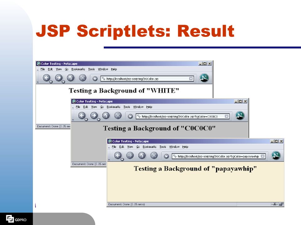 JSP Scriptlets: Result