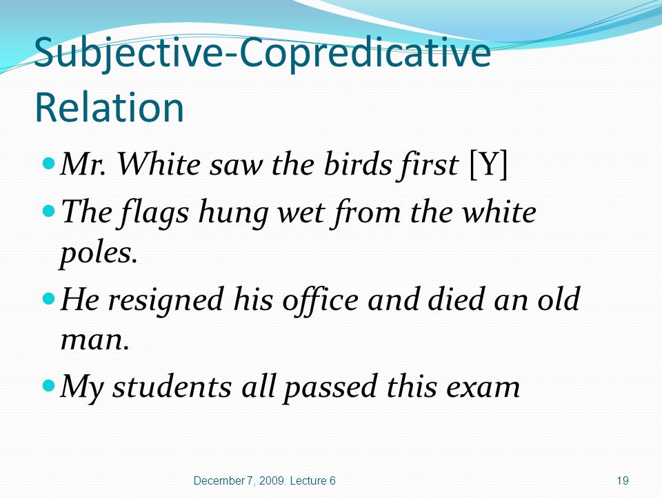 Subjective-Copredicative Relation Mr.