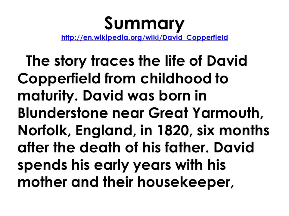 david copperfield short summary