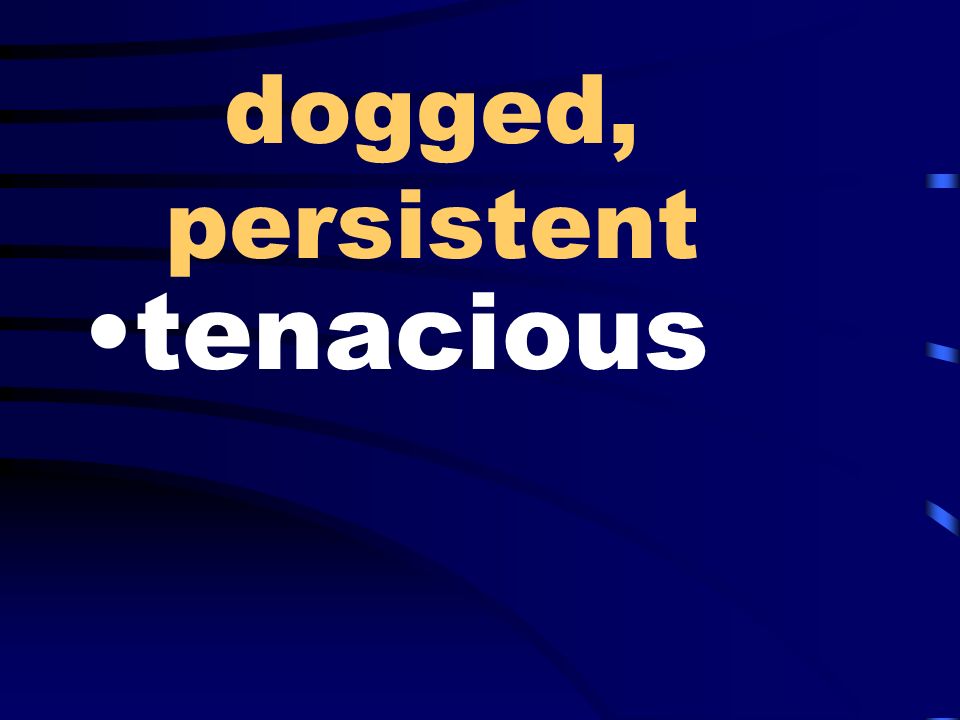 dogged, persistent tenacious