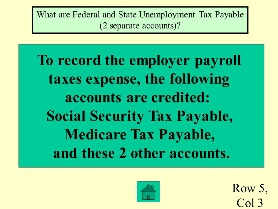Row 5, Col 2 The transaction to record employer payroll taxes expense is journalized at the end of the quarter.