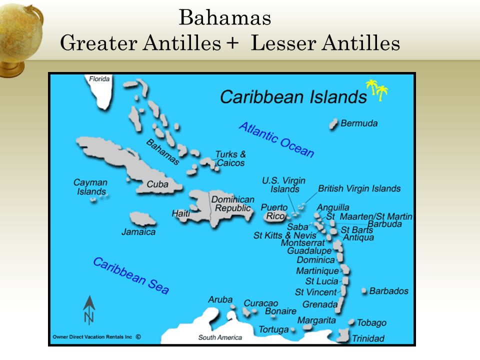 Bahamas Greater Antilles + Lesser Antilles