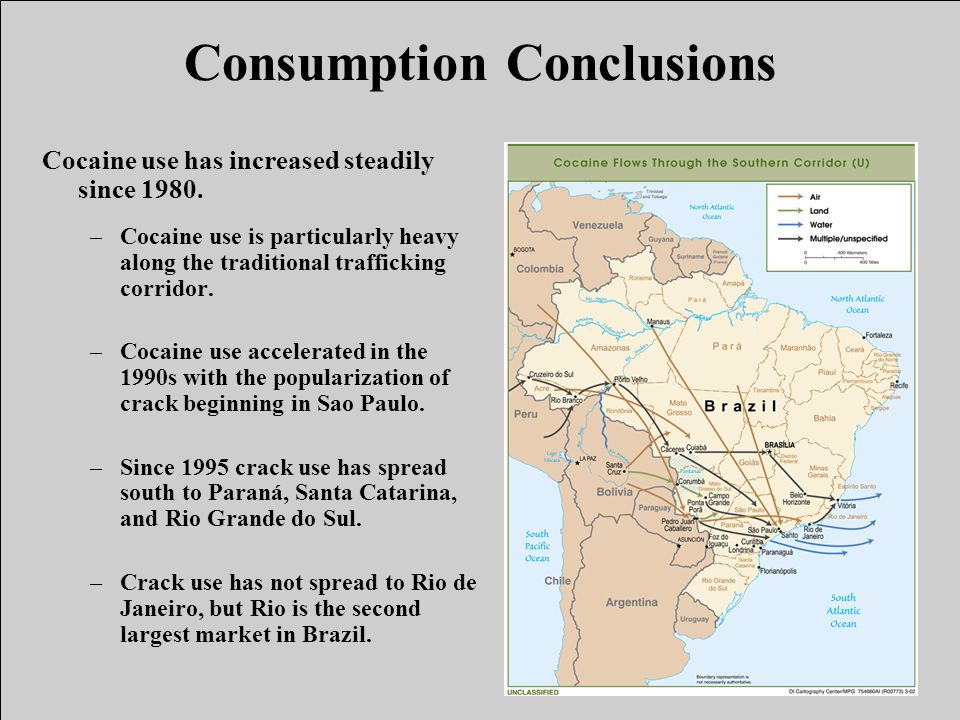 Consumption Conclusions Cocaine use has increased steadily since 1980.
