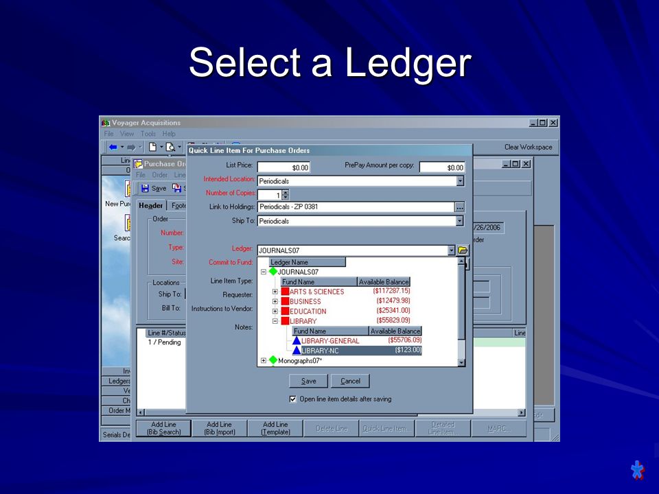 Select a Ledger