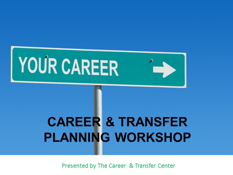 CAREER & TRANSFER PLANNING WORKSHOP Presented by The Career & Transfer Center
