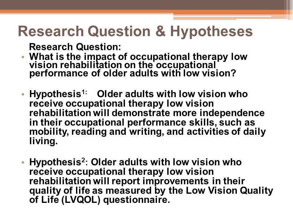 occupational therapy research questions