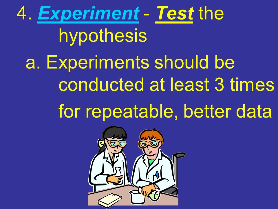 4. Experiment - Test the hypothesis a.