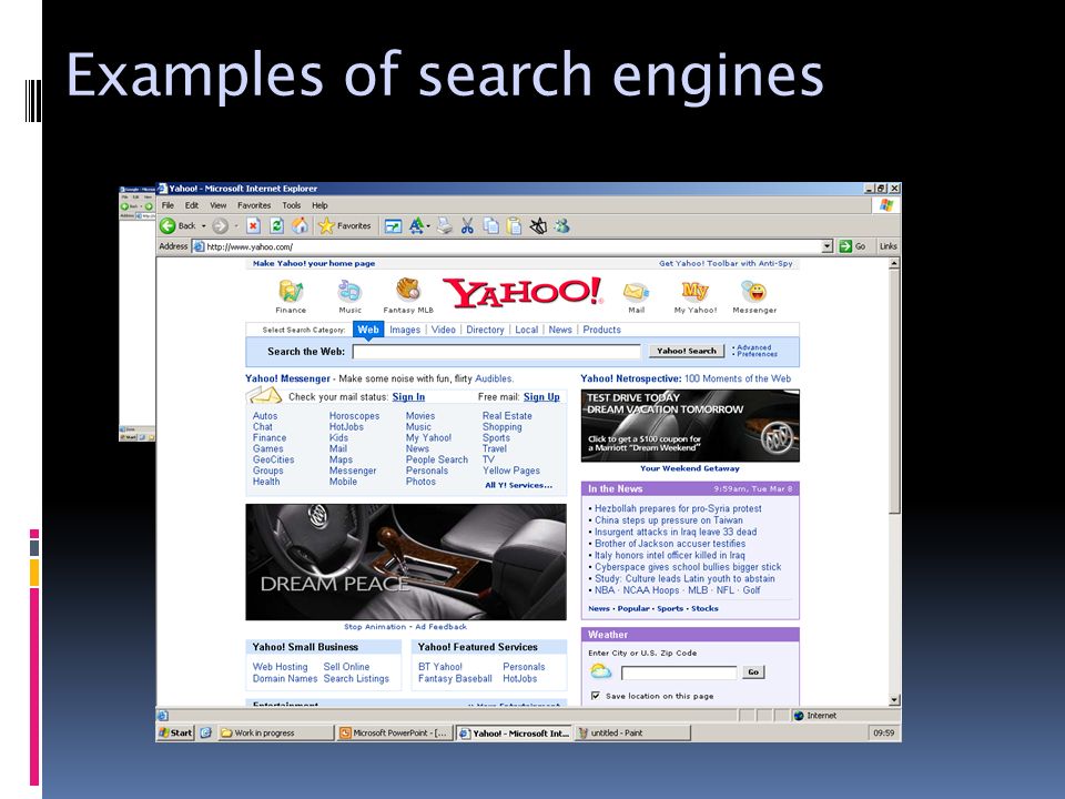 Examples of search engines