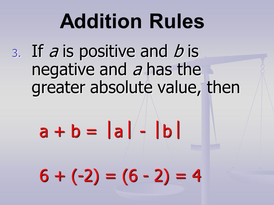 Addition Rules 3.