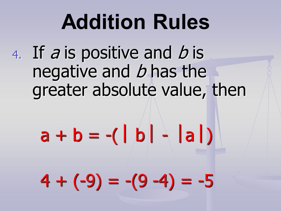 Addition Rules 4.