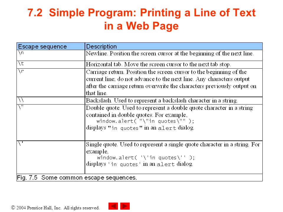 7.2 Simple Program: Printing a Line of Text in a Web Page