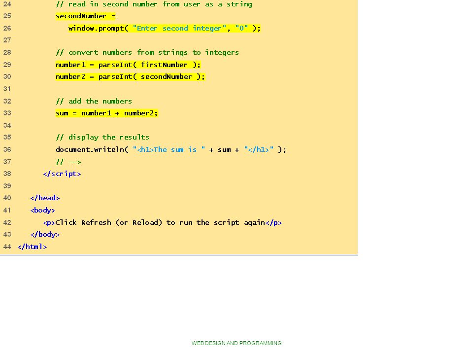 WEB DESIGN AND PROGRAMMING Addition.html (2 of 2)‏