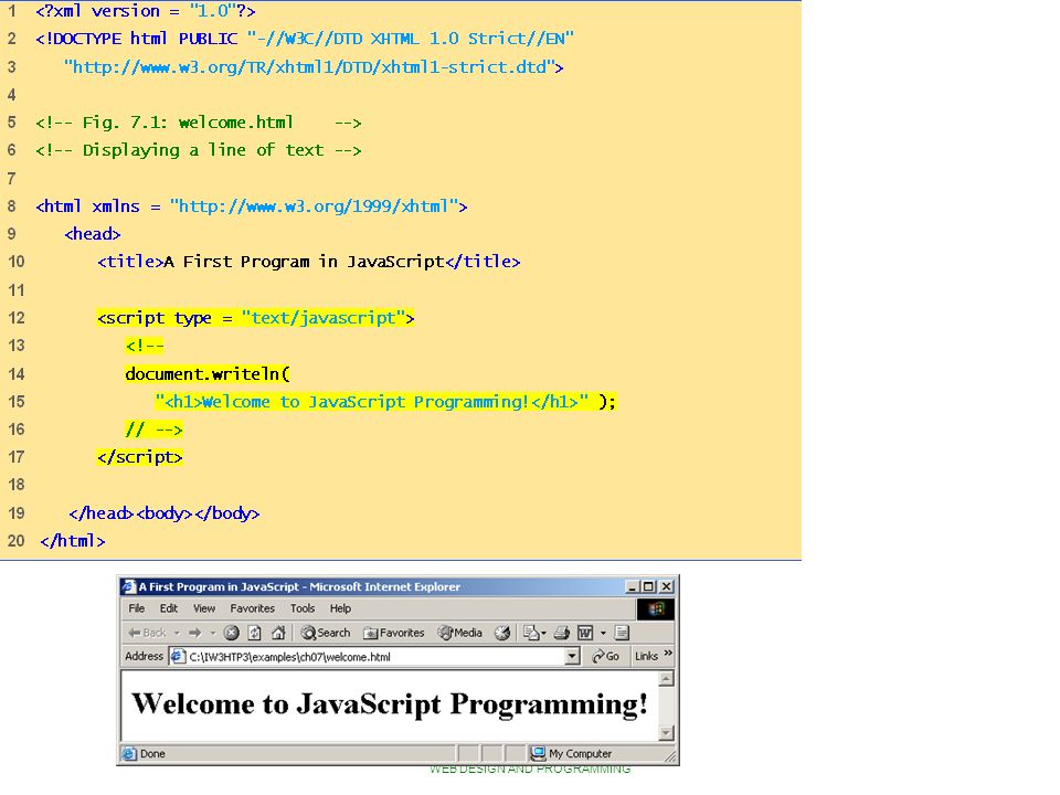 WEB DESIGN AND PROGRAMMING welcome.html (1 of 1)‏
