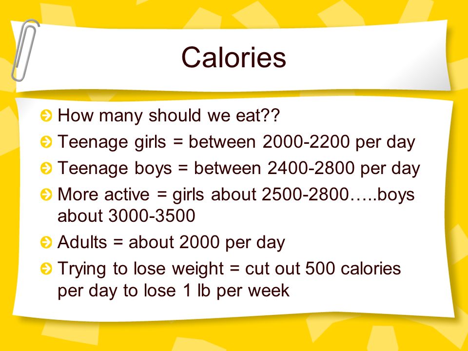 Calories How many should we eat.