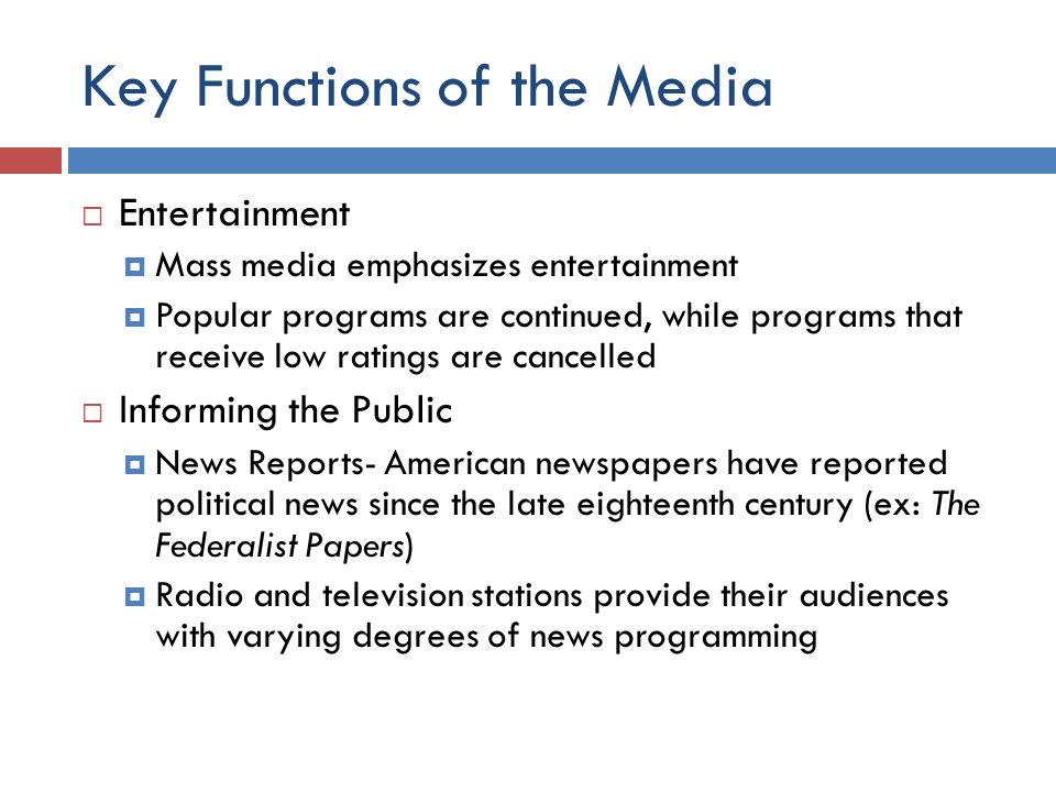 MASS MEDIA Just how much influence should they have… - ppt download