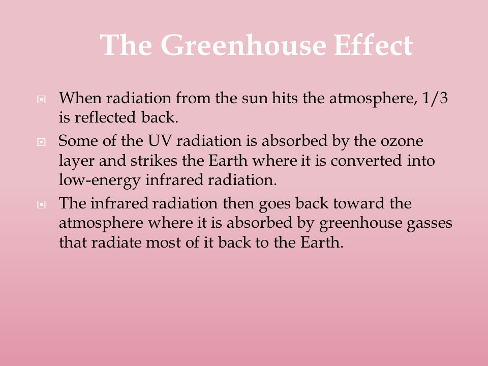  When radiation from the sun hits the atmosphere, 1/3 is reflected back.