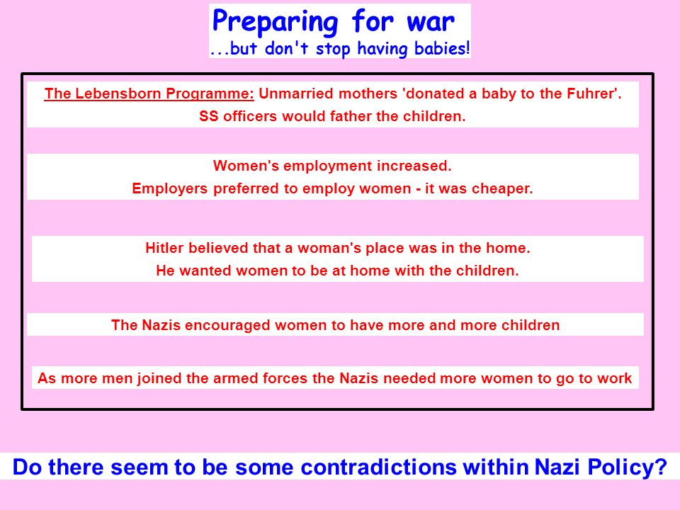 Preparing for war...but don t stop having babies.