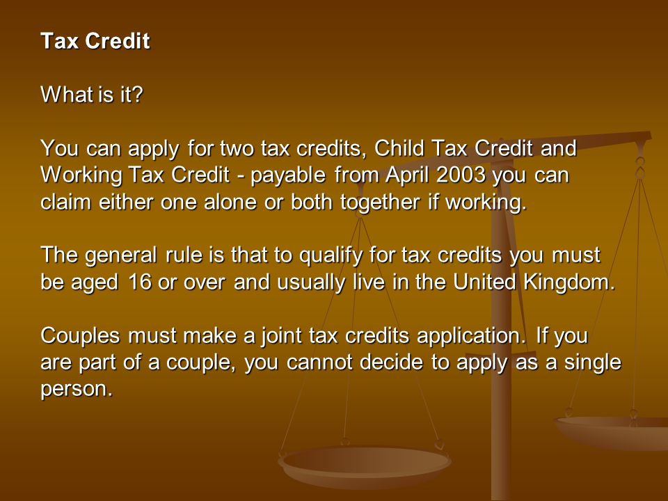Tax Credit What Is It You Can Ly For Two Credits Child 1 Tax