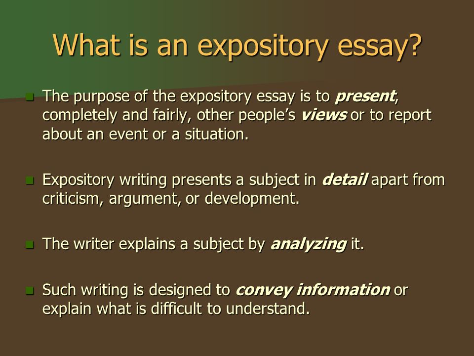 What is an expository essay.