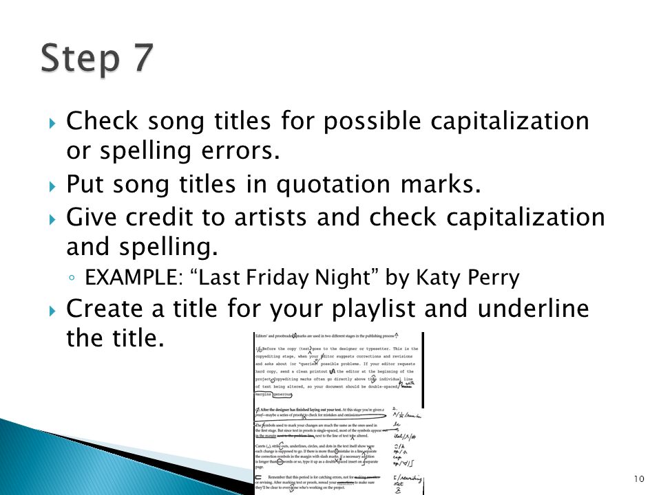 Check song titles for possible capitalization or spelling errors.
