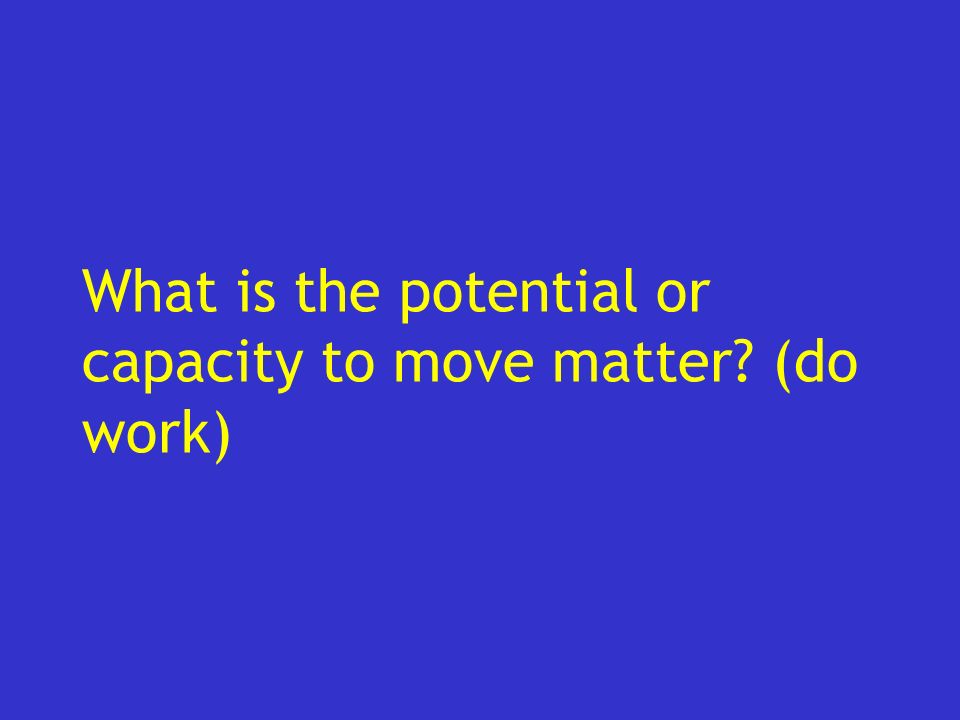 What is the potential or capacity to move matter (do work)