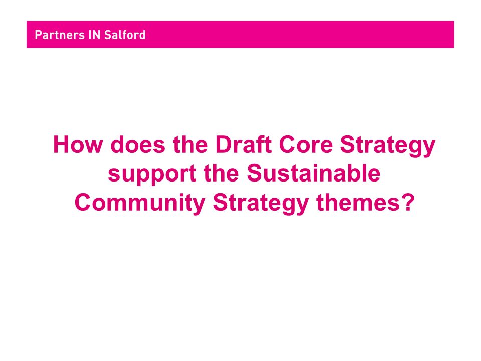 How does the Draft Core Strategy support the Sustainable Community Strategy themes