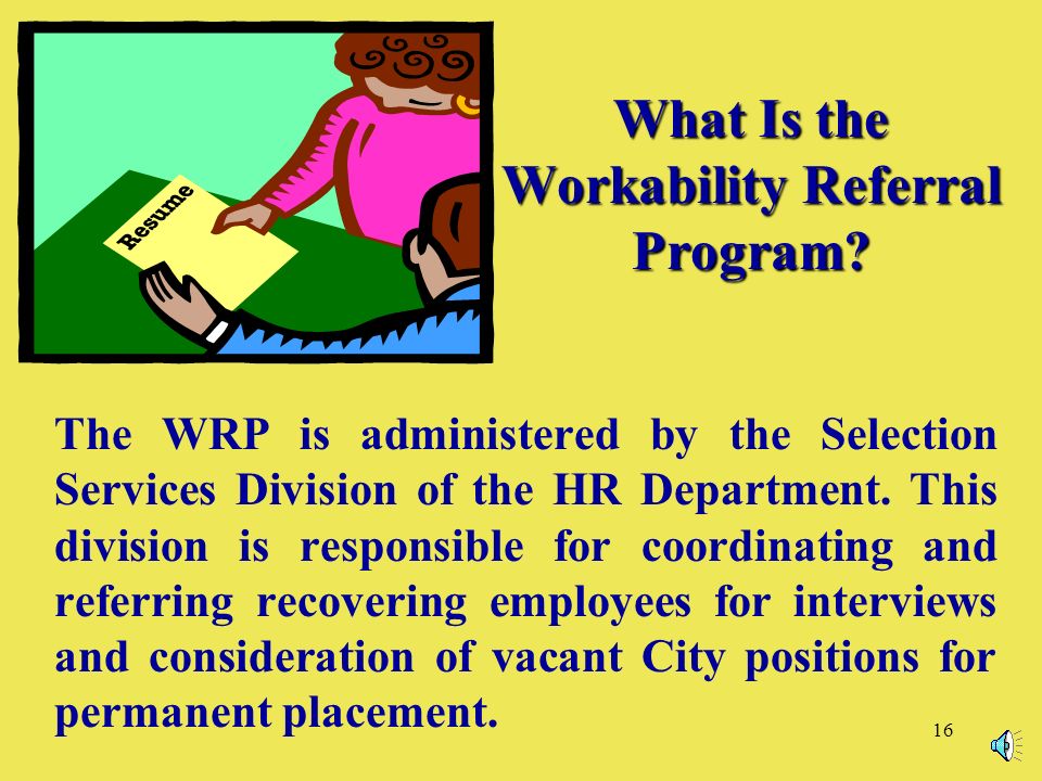 16 What Is the Workability Referral Program.