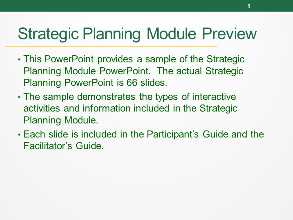 strategic planning module preview this powerpoint provides a sample
