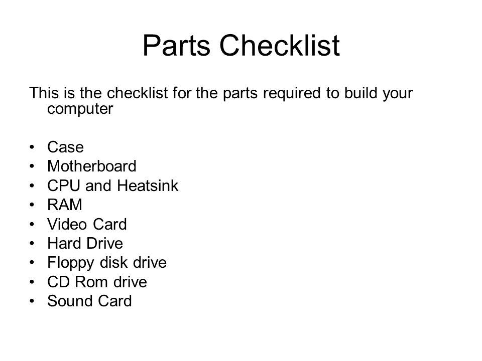 Pc build checklist 6in