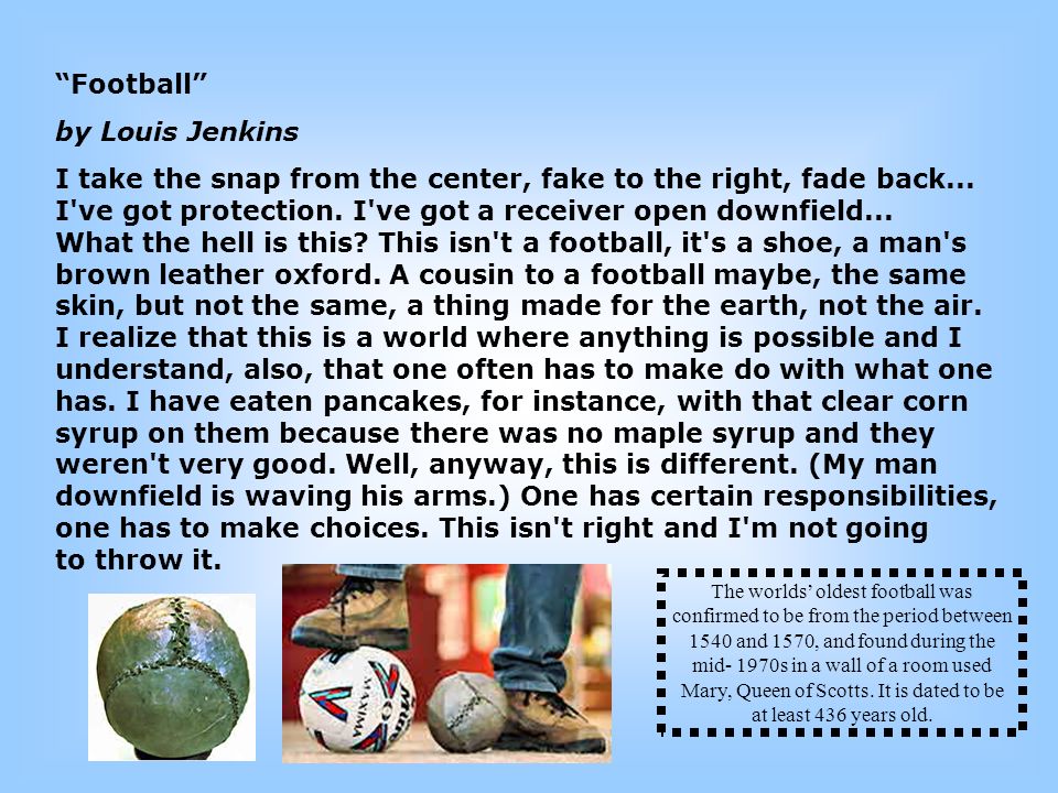 Analysis Of Football By Louis Jenkins