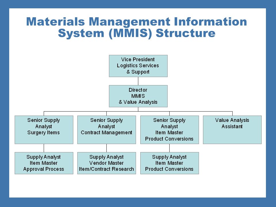 Materials Management Information System (MMIS) Structure