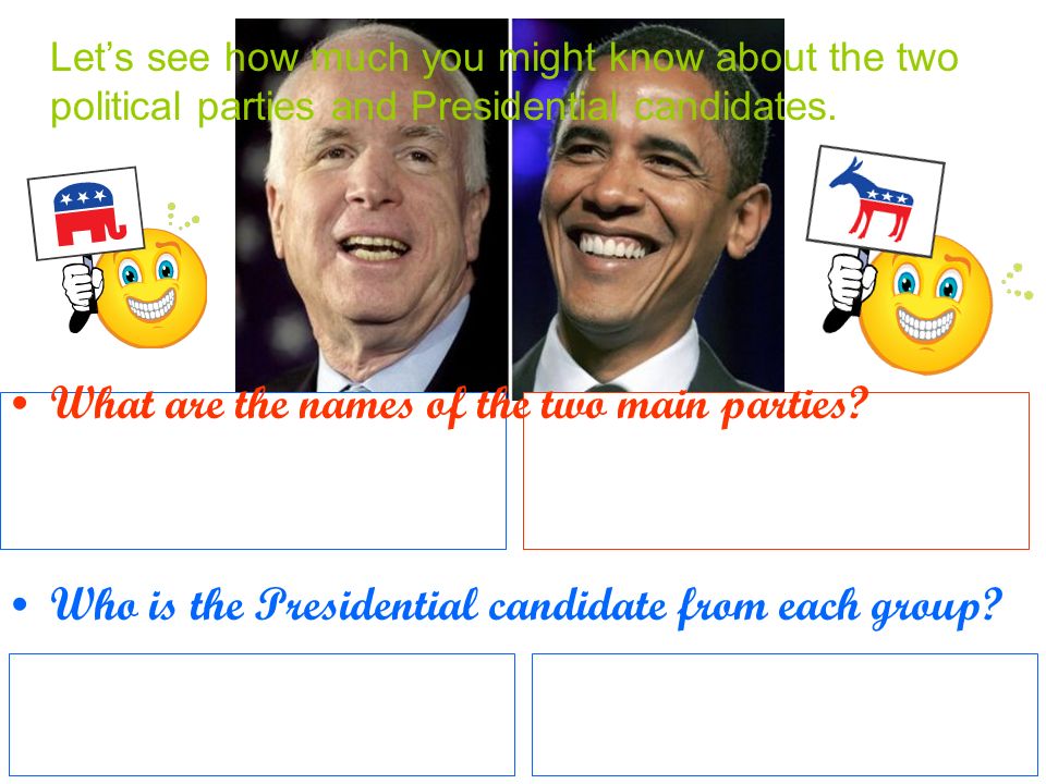 Let’s see how much you might know about the two political parties and Presidential candidates.