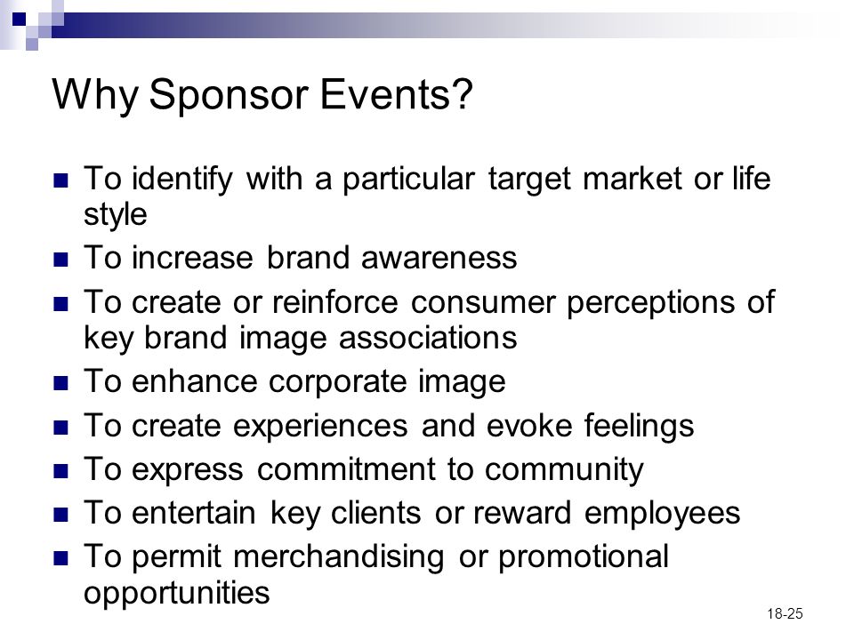 18-25 Why Sponsor Events.